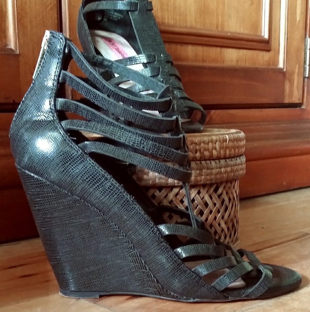 Strappy wedge heels